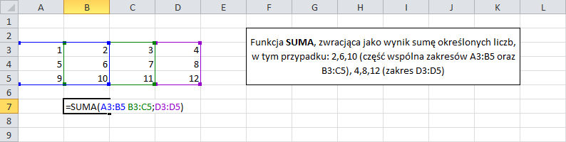 Excel - funkcja SUMA