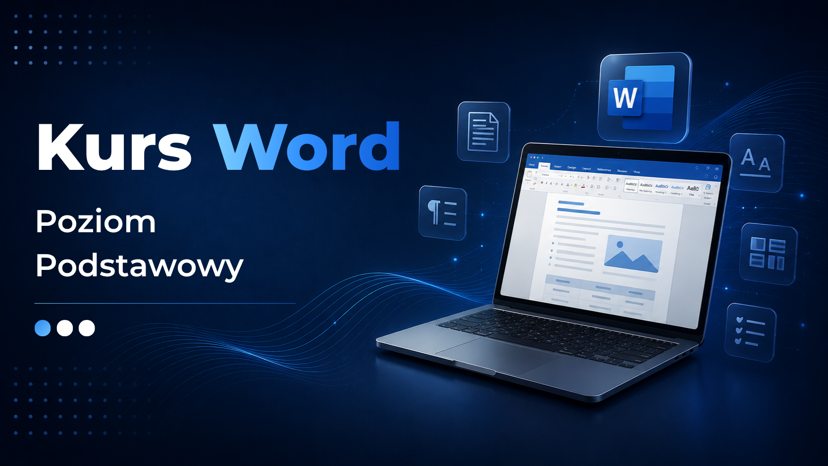 Kurs Word Podstawowy – szkolenie z tworzenia i edycji dokumentów w Microsoft Word, formatowania tekstu, tabel, grafiki oraz przygotowania dokumentów do wydruku.