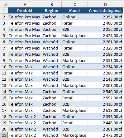 Zaawansowane wyszukiwanie w Excelu