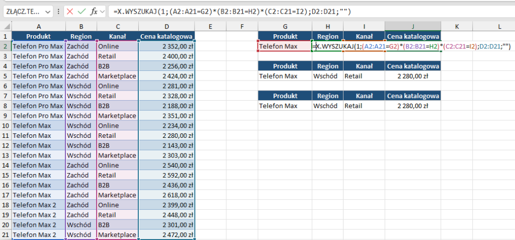 Zaawansowane wyszukiwanie w Excelu