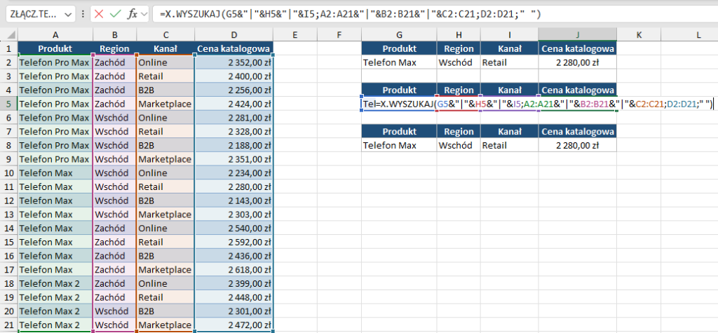 Zaawansowane wyszukiwanie w Excelu
